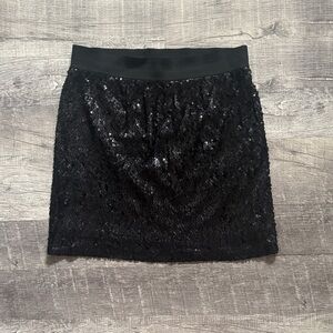 LC Lauren Conrad Black Sequin Mini Skirt‎
